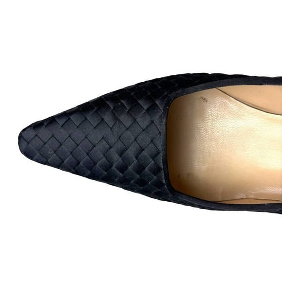 BOTTEGA VENETA 17087 POINTED TOE SILK INTRECCIATO LEATHER SOLE PUMP HEELS - Picture 9 of 14